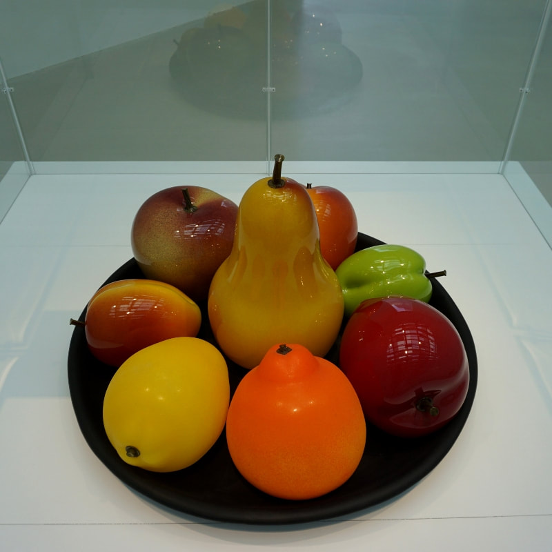 Colorful glass art on exhibit at the Corning Museum of Glass in New York. Don't miss it on a road trip to Niagara Falls.